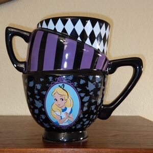 Disney Alice in Wonderland Stacked Teacup Mug 3D Sculpted Double Handled Collect
